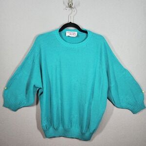 Vintage Clifton Place Sweater Womens Large Knit Floral Pullover‎ USA 80s